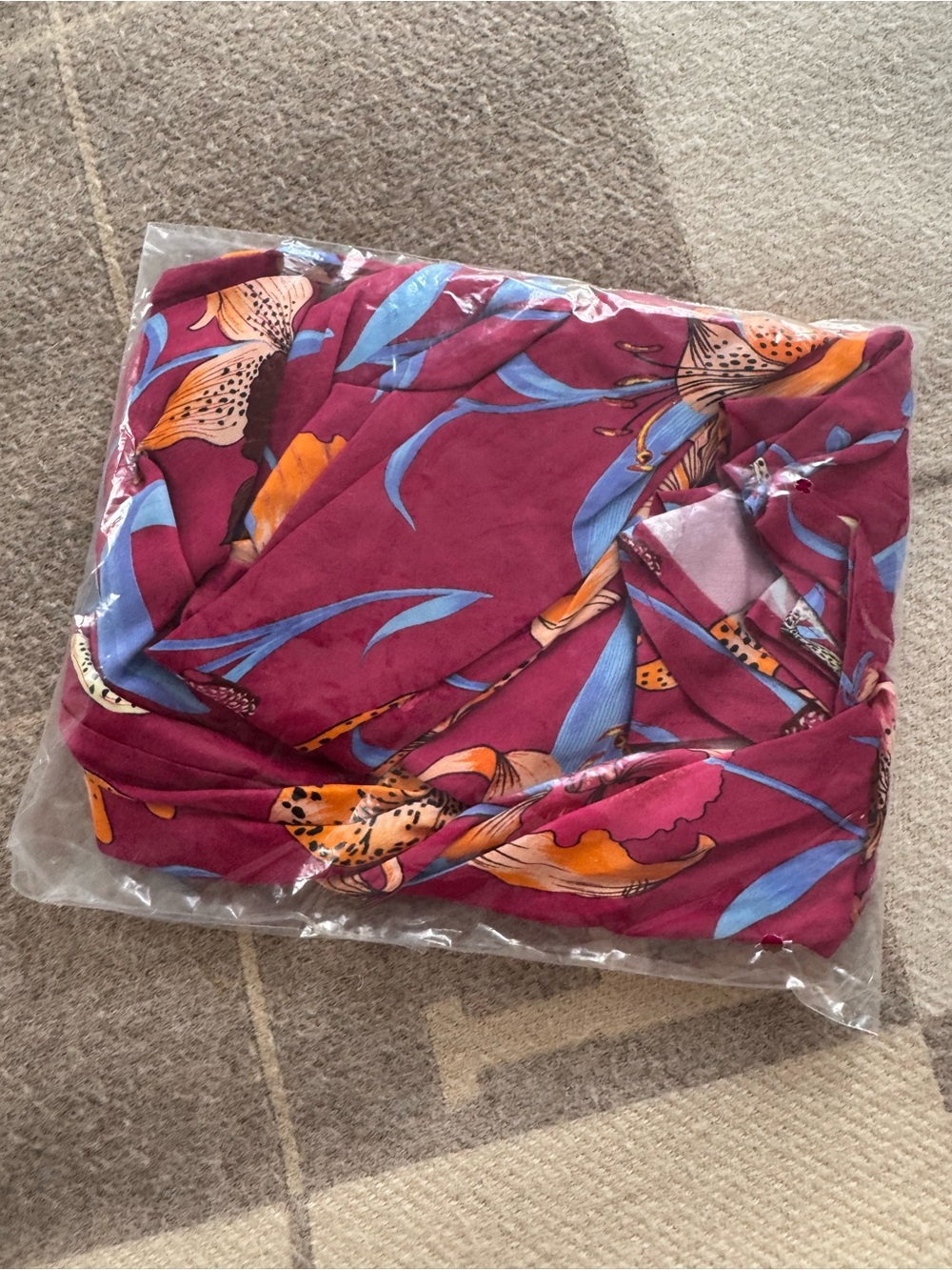 NWT Farm Rio Floral Pink Slip Dress with Blue Accents - Picture 4 of 4